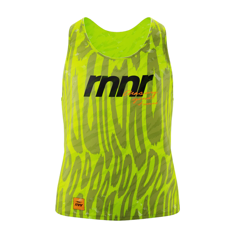 Mens All Out Singlet - Drippy Cheetah Green