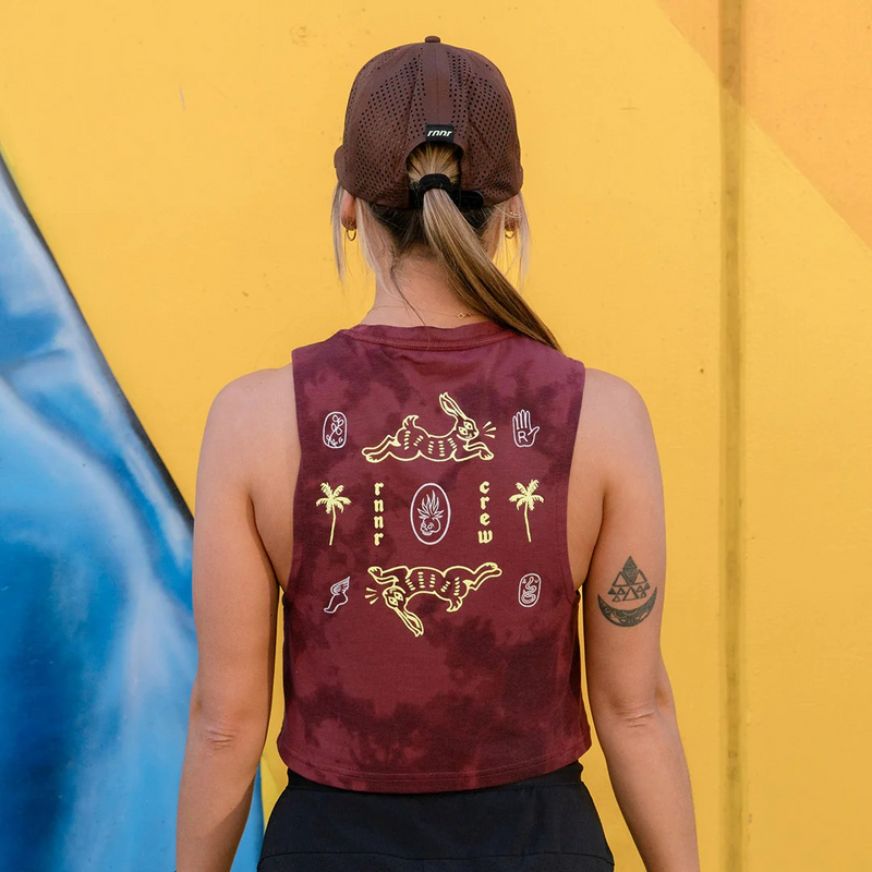 Womens Muscle Tee - Ruby Wine