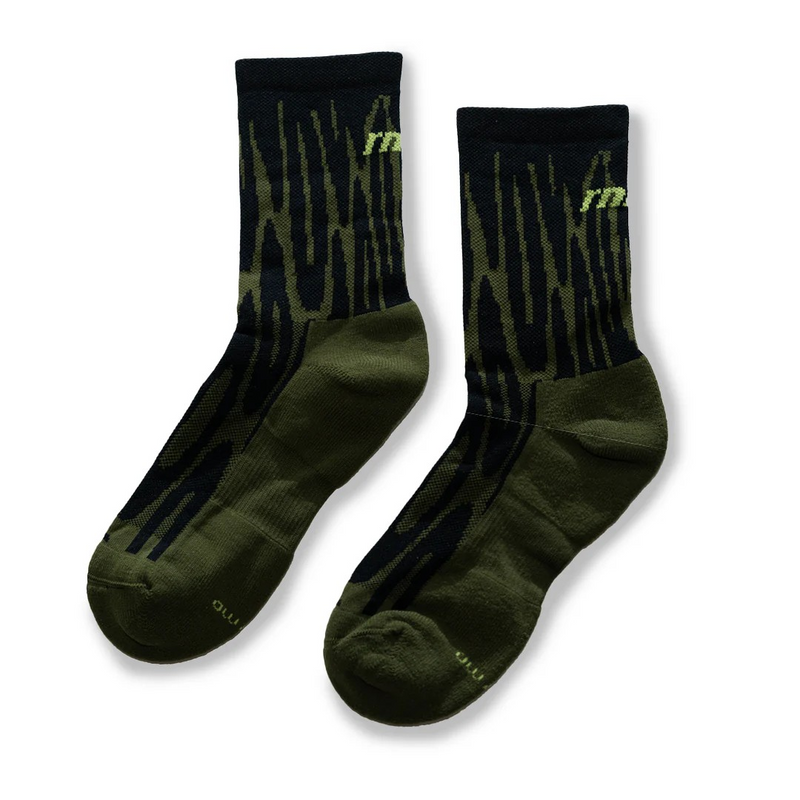 rnnr Marathon Crew Sock - Drippy Cheetah Green