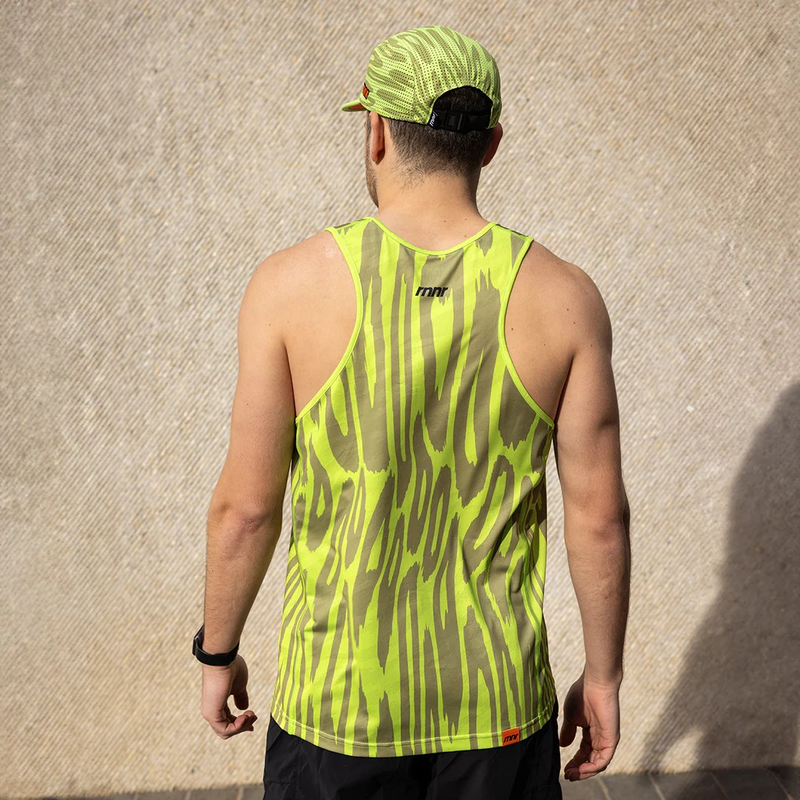 Mens All Out Singlet - Drippy Cheetah Green