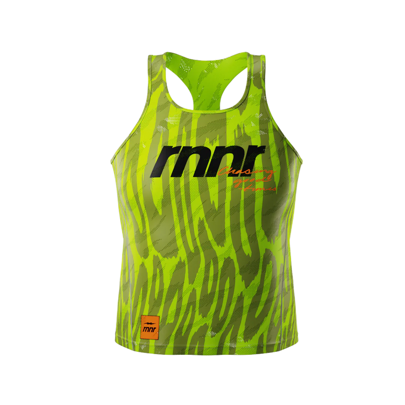 Womens CROPPED All Out Singlet - Drippy Cheetah Green